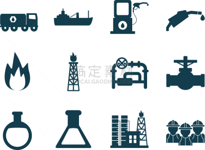 isolated oil industry silhouette style icon set