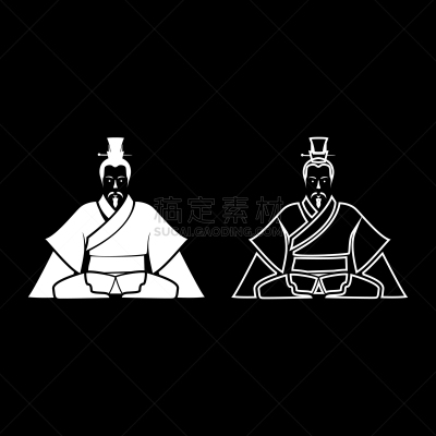 白色,Jing Di,图标集,著名贵族,男人,宏伟,传统,布置,复古