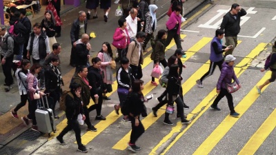 香港人潮，斑马线