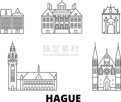 城市天际线,海牙,荷兰,分界线,名声,娱乐部,池塘,教区牧师,布置