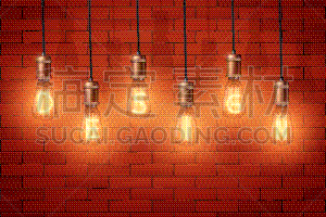 retro edison light bulb text
