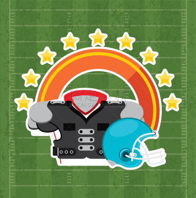 superbowl sport poster with helmet and front