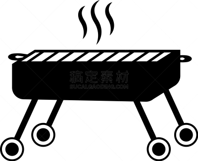 分离着色,烤肉架,图标,格子烤肉,牛排,热,肉,香肠,野餐,烹调