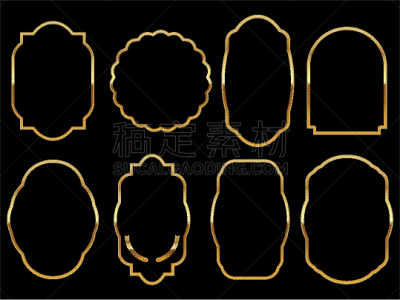 黄金,黑色,边框,华丽的,证章,奖,洋葱花,收集