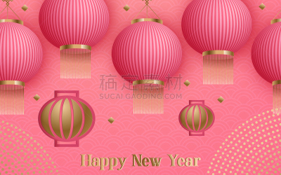 灯笼,绘画插图,幸福,新年前夕,春天,春节,矢量,传统,2020,红色