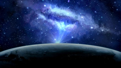 太空场景。地球行星在日出时用银河系。https /www.nasa.gov/sites/default/files/images/618486main_Earth_full.jpg