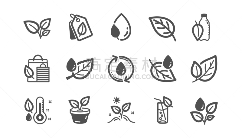 植物,温度计,图标集,计算机图标,叶子,矢量,湿度,植物群,简单,生长