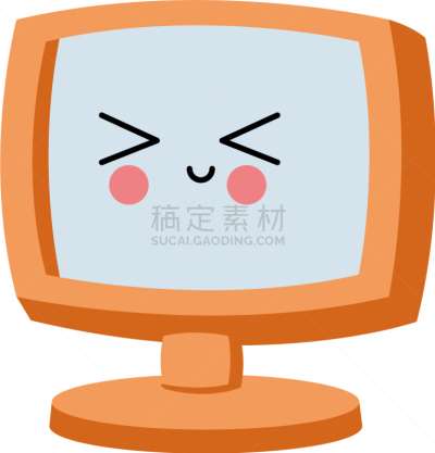 可爱,显示器,卡通,可爱的,计算机,清新,图像,性格,表情符号,收集