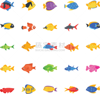 鱼类,龙鱼,矢量,戴面具蝴蝶鱼,蓝纹笛鲷,鲑鱼,图像,Blue Tang Fish