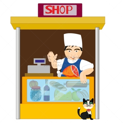 食品杂货,商店,小的,奶酪,肉,香肠,橱窗展示,男人,多样,食品