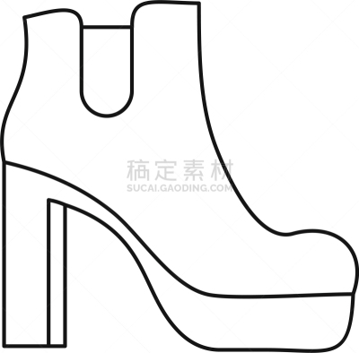 鞋子,女人,瘦弱,计算机图标,线条,分离着色,轮廓,高雅,鞋具,图像