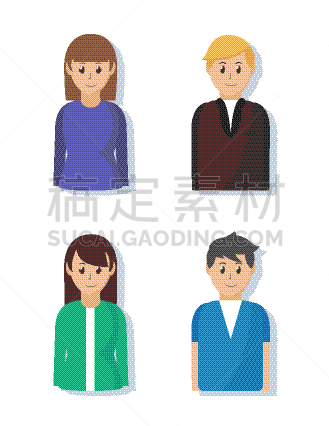 卡通,青年人,商务,人,肖像,图像,头发,矢量,收集,违约