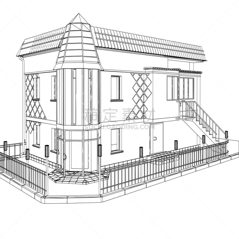 建筑业,三维图形,建筑外部,外立面,几何形状,概念,房屋,图像,中心,工业