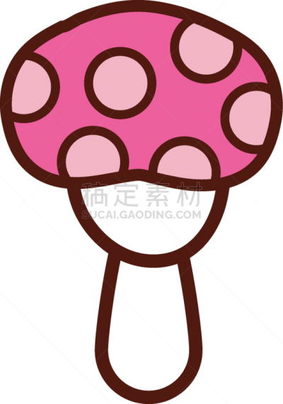 cute fungus plant flat style