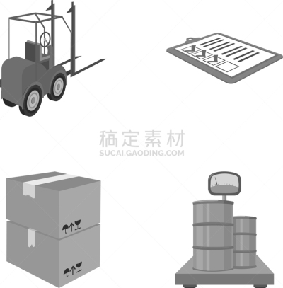 货物集装箱,叉车,设备用品,滑垒守场员,分离着色,商务,包装,递送,收集