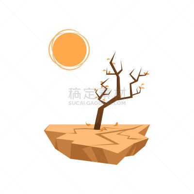 死的,泥土,秧苗,分离着色,干的,白色背景,气候,热,华氏温标,风