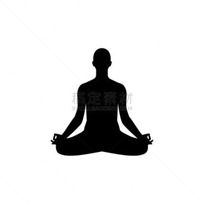 莲花坐式,绘画插图,人,矢量,活力,专心,运动,背景分离,盘着腿坐,肖像