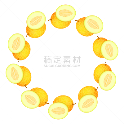 矢量,式样,卡通,绘画插图,有机食品,健康生活方式,白兰瓜,留白,甜食,浆果