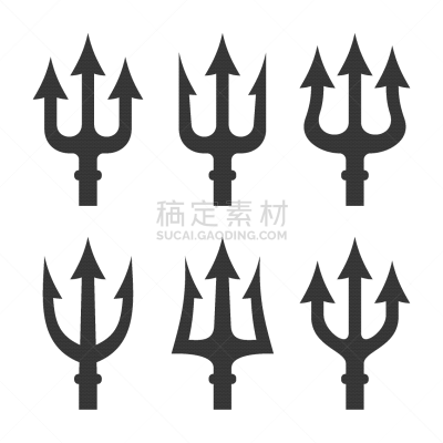 三叉乾,白色背景,动机,分离着色,白色,鱼叉,概念,剪影,收集