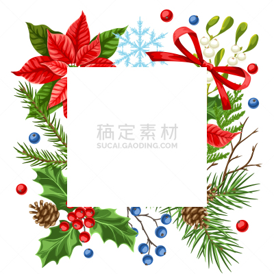 华丽的,植物群,冬天,边框,请柬,榭寄生,天气,刺柏属丛木,问候,复古