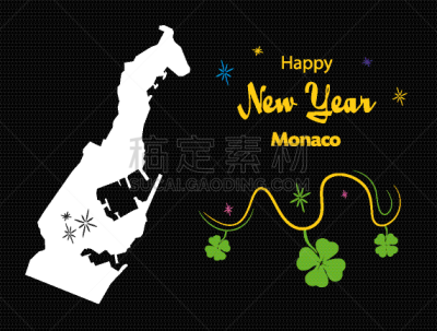 摩纳哥,新年前夕,化妆舞会服,黄色,四叶苜蓿,领土行为,分离着色