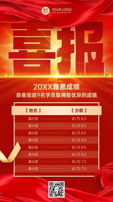 考试喜报高考喜报手机海报预览效果