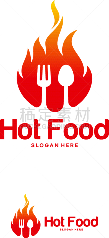 spicy food logo template hot food fire logo