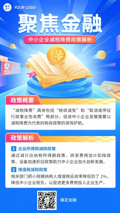 金融税收政策知识科普资讯解读手机海报套装