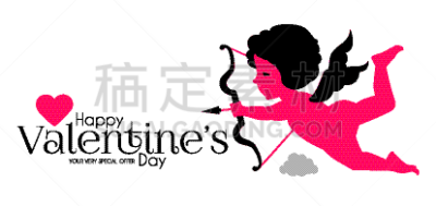 模板,白昼,可爱的,幸福,贞德,情人节卡,箭术,浪漫,设计,爱