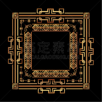 高雅,Art Deco风格,边框,漩涡形,圆形,金属,华丽的,图像,矢量,复古