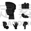 分离着色,品牌名称,身体受伤,头痛,图像,损坏的,收集,生病,骨折,设计