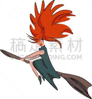 女巫,彩色图片,扫帚,夜晚,幻想,拥挤的,飞,装饰
