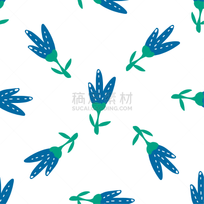 spring floral background doodle style