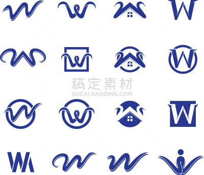 模板,品牌名称,英文字母W,图标,商务,几何形状,运动,字母,字母表次序,信函