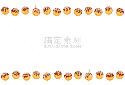 边框,日式烤章鱼丸,可爱的,材料,背景,圆形,球体,菜单,日本食品,酱汁