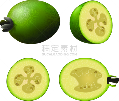 熟的,水果,切片食物,完整,一半的,多色的,绿色,分离着色,白色背景,布置