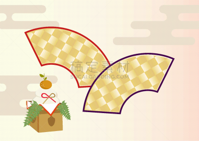 新年前夕,背景,绘画插图,日本,运气,式样,材料,年糕,给予