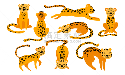 可爱的,美洲豹,卡通,自然,非洲,野生动物,图像,美,猫科动物,哺乳纲