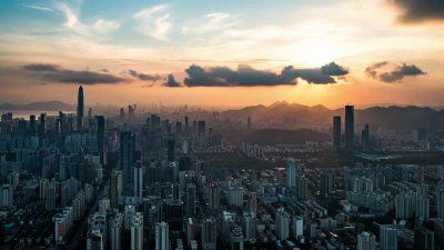 深圳现代建筑外墙，延时摄影