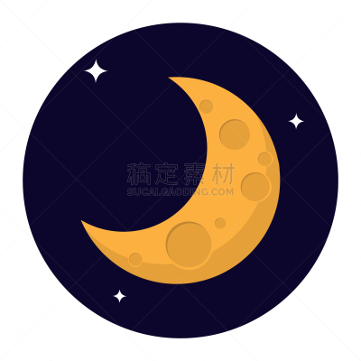 绘画插图,矢量,太空,月亮,扁平化设计,太空视角,金色,白色,红色,部分