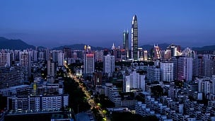 延时-中国深圳的摩天大楼