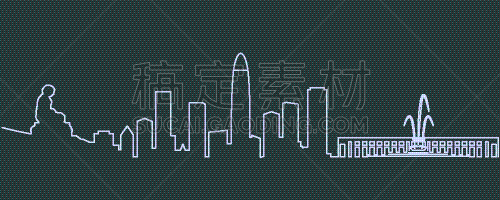 济南,城市天际线,线条,城市,白色,亚洲,商务,事件,暗色,剪影