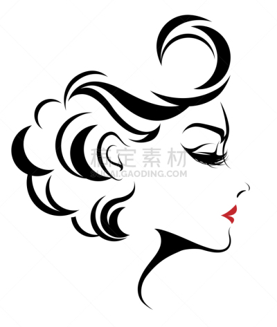 女人,品牌名称,矢量,白色背景,自然美,粉底,泰国,嘴唇,现代,发型