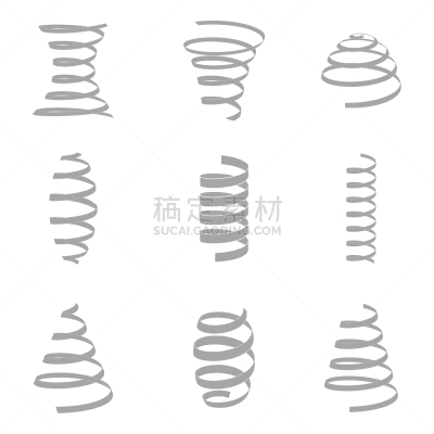 计算机图标,单色调,弹簧,螺线,金属,压力,弹性,金属质感,布置,设计