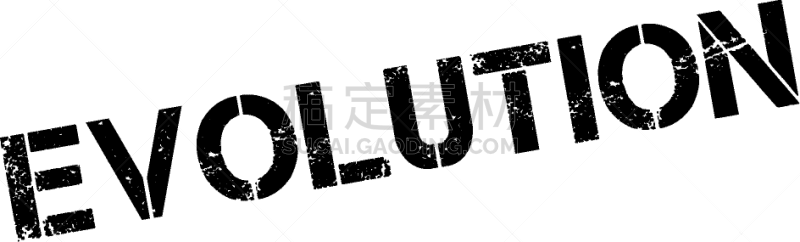 橡皮章,理论设计标签,自然,红色,白色,分离着色,进化,改变