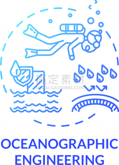 环境,生物学家,工程师,概念,计算机图标,水下,绘画插图,蓝色,矢量,海洋
