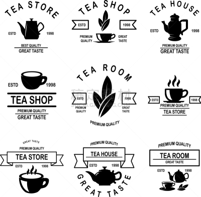 品牌名称,标签,茶馆,设计元素,茶,饮料,商务,热,杯,布置