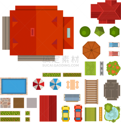 房屋,联排别墅,地形,城市生活,汽车,公园,模板,建筑业,屋顶,户外