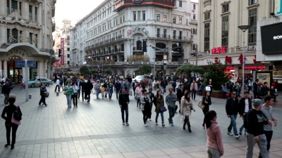 南京路上的游客