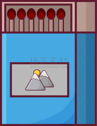 绘画插图,火柴盒,矢量,火柴,绿色背景,分离着色,纸盒,易燃品,设备用品,灰